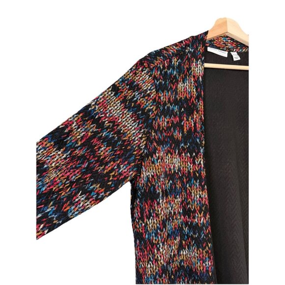 Susan Graver XLP Petite Liquid Knit Open Front Cardigan Duster Office Career - Picture 2 of 12